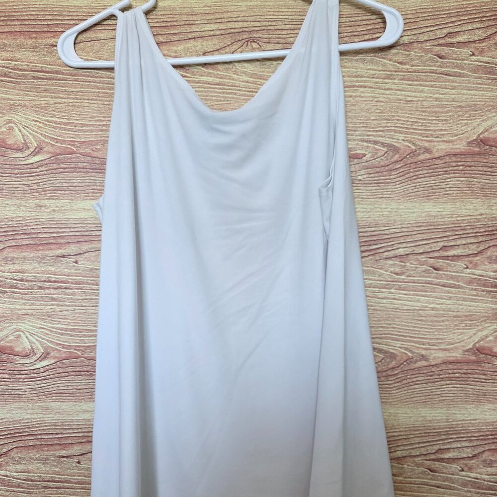 Soft White Draped Tank Blouse – Flowy & Lightweight